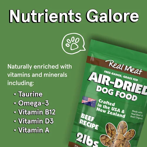 Miniatura 4 de TRMC Real Meat Alimento para Perros Secado al Aire con Carne de Res Real - Bolsa de 2 lb de Alimento para Perros Real Sin Cereales Elaborado