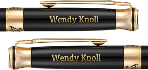 Miniatura 4 de Wikult Picasso 903 - Pluma estilográfica personalizada de oro negro, punta fina, regalo con bolsa pequeña para bolígrafo, grabado con tu nombre