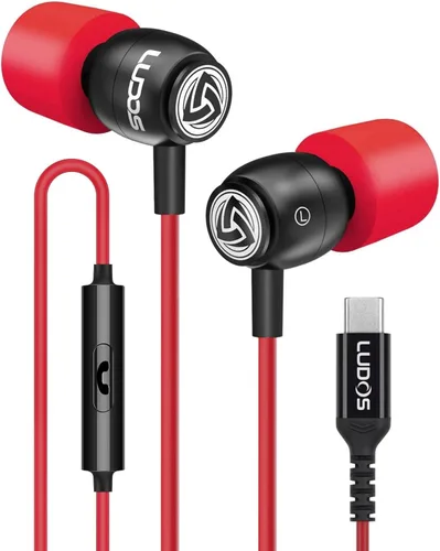 Miniatura 36 de Auriculares con cable Ludos Clamor, auriculares intraaurales, 5 años de garantía, auriculares con micrófono, auriculares con aislamiento de ruido