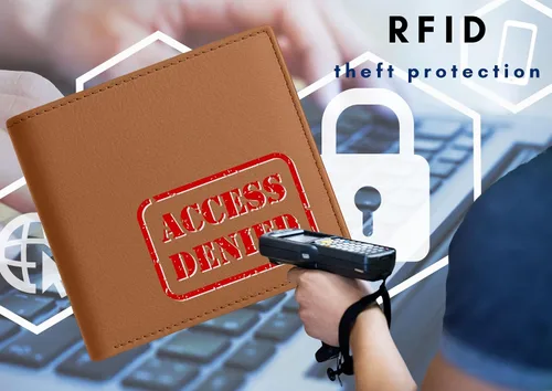 Miniatura 17 de Bullz RFID bloqueo de señal de protección contra robo de cuero grande grueso de seguridad para hombre cartera, Negro