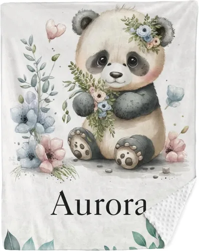 Miniatura 19 de Mantas de bebé personalizadas para niños, manta de felpa suave de doble capa con respaldo de puntos, manta personalizada de oso minky, manta de bebé