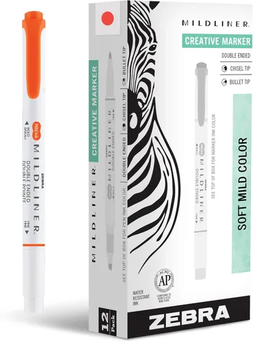 Miniatura 30 de Zebra Pen Mildliner - Resaltador de doble punta, puntas gruesas y finas, Azul