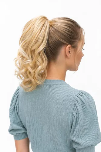 Miniatura 41 de PRETTYSHOP - Extensión de cabello rizado voluminoso, cola de caballo de 14 pulgadas con clip, resistente al calor