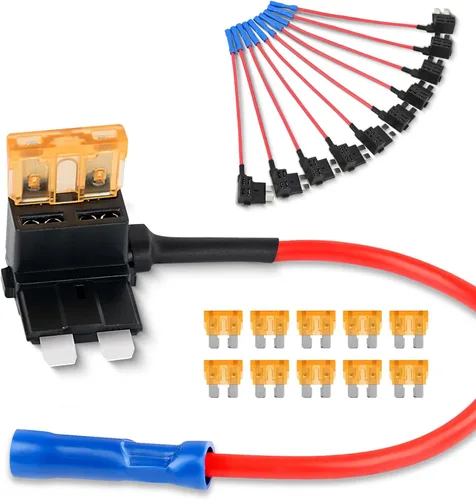 Miniatura 10 de Nilight Portafusibles para añadir a un circuito, adaptador de llave de fusible Mini ATM APM Blade, paquete de 10, 2 años de garantía 10 piezas mini