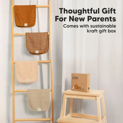 Miniatura 8 de KeaBabies Paños Eructadores de Muselina de Algodón para Bebé Niño, Niña - Paquete de 5 Paños Suaves y Absorbentes para Eructar para Bebés, Toallas