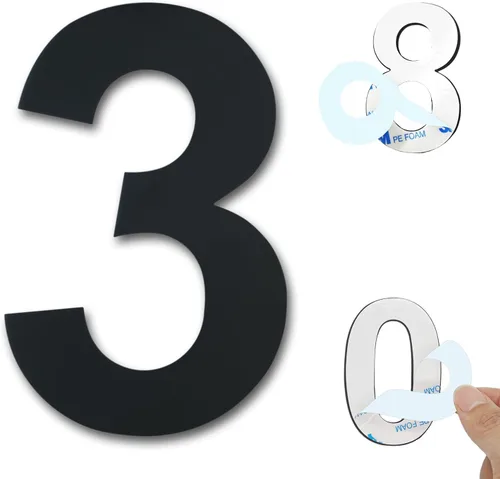Miniatura 38 de Números de casa autoadhesivos – Números de puerta de acero inoxidable de 6 pulgadas para exteriores – Número de casa grande y moderno, número