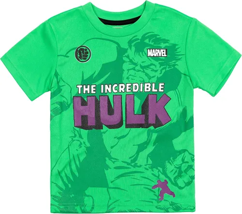 Miniatura 2 de Marvel Avengers - Conjunto de camiseta de manga corta y pantalones cortos de malla para niños