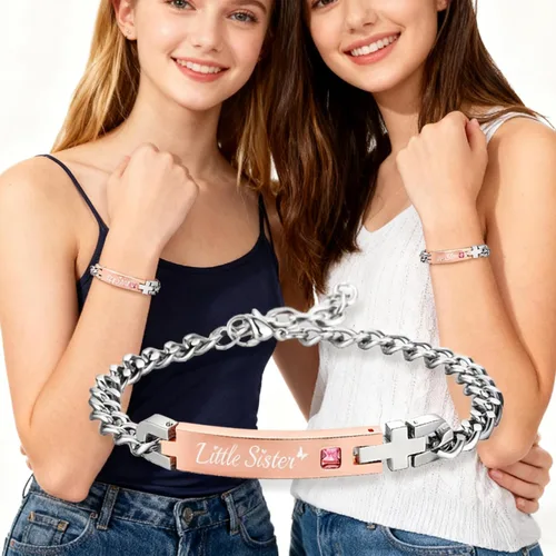 Miniatura 9 de Regalo para enamorado, para él y ella, pulseras grabadas personalizadas para parejas, para mujeres y hombres, juego a juego, regalo de aniversario