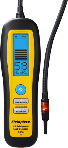 Fieldpiece - DR58 Detector de fugas de refrigerante con diodo calentado - Ultrasensible localizador de fugas con pantalla LCD retroiluminada grande