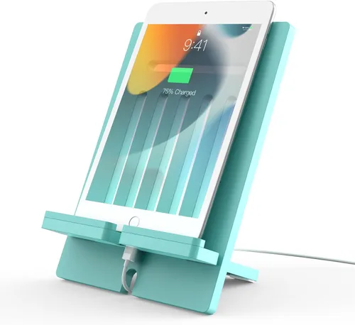 Miniatura 9 de Pezin & Hulin Soporte ajustable de bambú para tableta, soporte para teléfono celular de escritorio compatible con Pad Air/Pro/Mini, lector