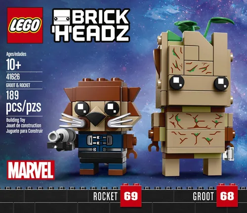 Miniatura 3 de LEGO BrickHeadz Groot & Rocket Kit de construcción, multicolor