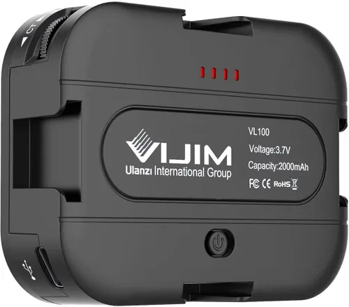 Miniatura 2 de VIJIM VL100C Luz de Video LED Bicolor para Cámara, Mini Luces LED de Cámara Recargables de 2000mAh, CRI95+ Regulable 2500-6500K Iluminación Ultra
