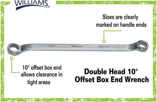 Miniatura 3 de Williams BWM-1315 Llave de extremo de caja de desplazamiento de 10 grados de cabeza doble de 13 por 0.591 in