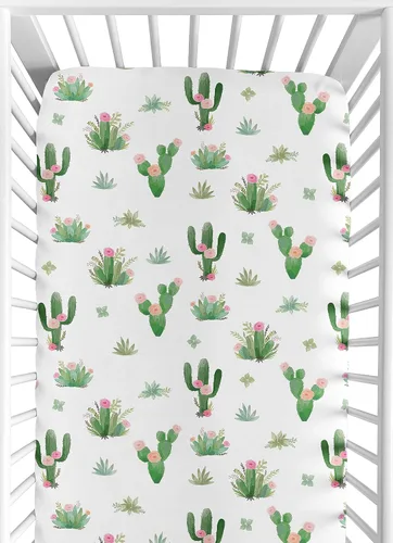 Miniatura 7 de Sweet Jojo Designs Sábanas ajustadas para cuna de bebé (rosa/azul bohemio floral) para niñas, guardería infantil, habitación de niños pequeños