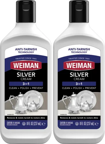 Miniatura 9 de Weiman Silver Cream Cleaner 3 en 1, Tecnología Anti-Deslustre, Limpia, Pule, Abrillanta y Restaura de Forma Segura, Elimina y Previene el Deslustre