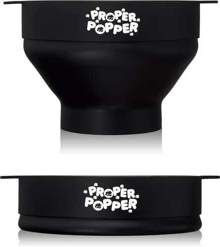 Miniatura 5 de La original Proper Popper - Palomera de microondas, fabricada en silicona, con cuenco plegable sin BPA y apta para lavavajillas - (Negro)