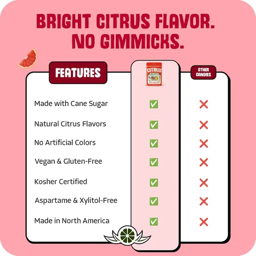 Miniatura 6 de Big Sky Citrus Delights - Pastillas de caramelo - Paquete de 12 caramelos cítricos a granel - Ayuda a eliminar el mal aliento y la boca seca - 1.07
