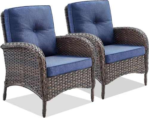 Miniatura 31 de Belord Banco planeador para exteriores, sofá biplaza para patio, capacidad de peso de 500 libras, sofá de mimbre de 2 plazas, muebles pequeños