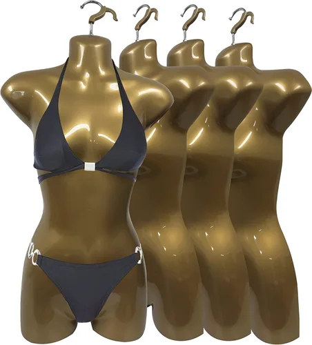 Miniatura 12 de Maniquí Femenino de Cadera de Torso Largo Espalda Hueca Cuerpo Apilable Forma de Vestido con Gancho Colgante para Exhibición de Camisetas, Encimera
