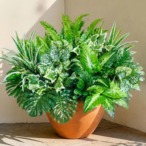 Miniatura 15 de obbsie 12 paquetes de plantas artificiales para exteriores, 18.2" resistentes a los rayos UV, tallos de hierba mono artificial, vegetación, no se