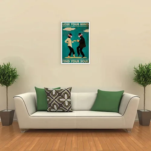 Miniatura 5 de Pósteres vintage de música y baile de película con texto en inglés "Lose Your Mind Find Your Soul", arte de pared con citas inspiradoras Multi 03