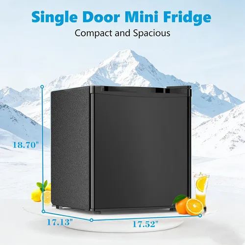 Miniatura 5 de Antarctic Star Mini refrigerador con congelador, capacidad 1.6 pies cúbicos, refrigerador vertical pequeño con estantes removibles, termostato de 7