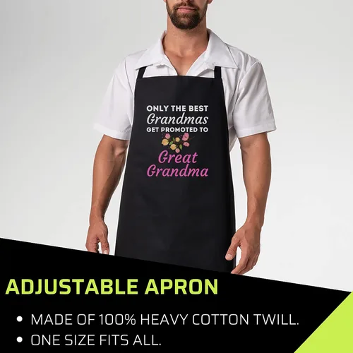 Miniatura 2 de Delantales de cocina para abuela, color negro, para mujer, solo la mejor abuela obtener promoción a la gran abuela, delantal negro