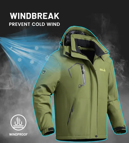 Miniatura 6 de Chaqueta de esquí para hombre, impermeable, cálida, abrigo de nieve de invierno para senderismo