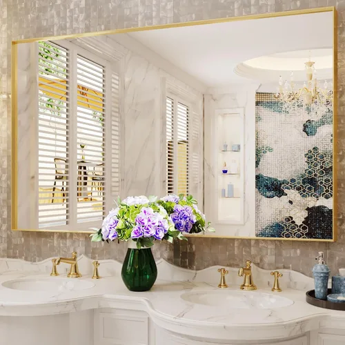 Miniatura 2 de Suidia - espejo de baño, espejo de pared de 60 x 36 pulgadas con marco de metal, espejo de tocador de baño para sala de estar, dormitorio, baño
