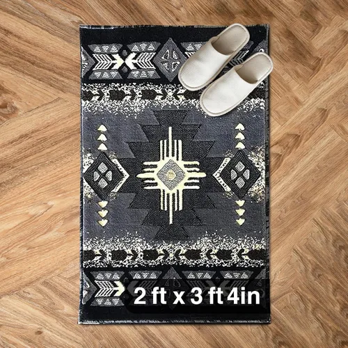 Miniatura 111 de YHSF South West - alfombra estilo nativo americano del suroeste C318 - fácil de limpiar, gruesa, suave, duradera, alfombra inspirada en tribus
