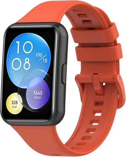 Senter Correas de repuesto de goma suave de liberación rápida para Huawei Watch Fit 2 Smart Watch Naranja