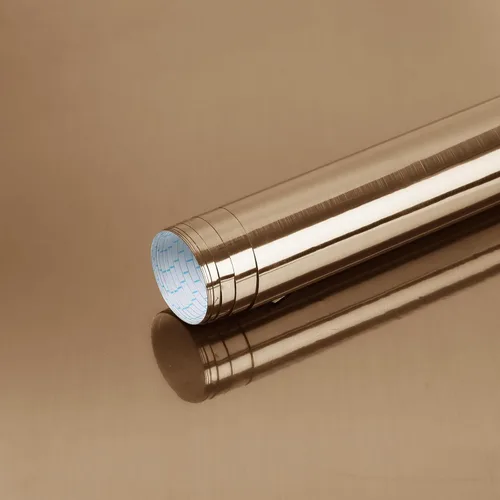 Hopepak Papel tapiz dorado para despegar y pegar, papel de contacto dorado metálico, acero inoxidable, impermeable, para decoración de gabinetes,