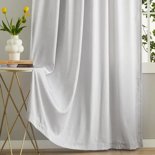 Miniatura 9 de Cortinas traslúcidas de privacidad que dejan entrar la luz, cortinas de privacidad semitransparentes de poliéster blanco, bolsillo para barra de 45