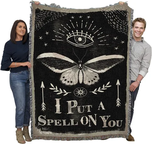 Miniatura 27 de Pure Country Weavers Manta negra con texto en inglés "I Just Here for The Boos" de fantasma, regalo de otoño, Halloween, para la parte posterior