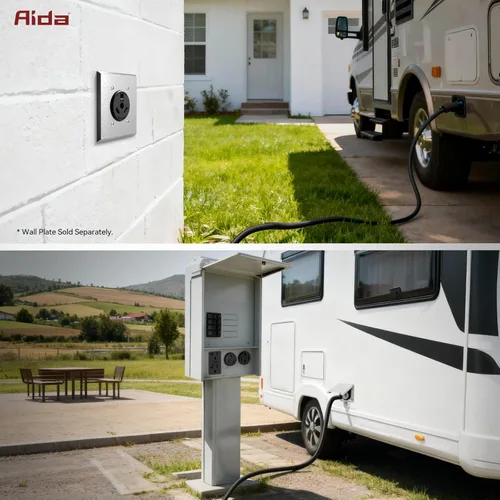 Miniatura 6 de NEMA TT-30R - Receptáculo de salida de remolque de 30 amperios y 125 voltios de 3 clavijas con conexión a tierra para caravanas, caravanas