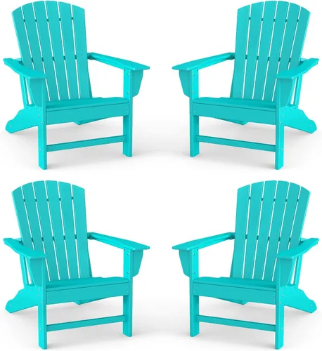Miniatura 17 de BRIOPAWS - Juego de 2 sillas Adirondack Tamaño grande Silla para hoguera Plástico HDPE Para todo tipo de clima para terraza, al aire gris