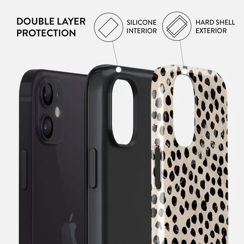 Miniatura 3 de BURGA - Funda compatible con iPhone 12, apta para carga inalámbrica, carcasa rígida híbrida de 2 capas + funda de silicona, resistente, ajuste