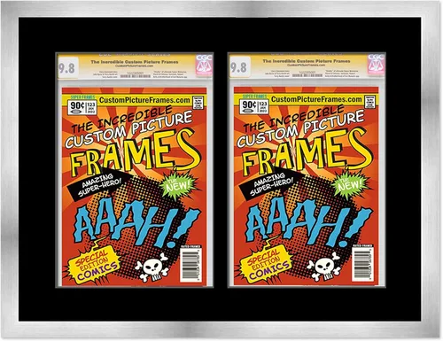 Miniatura 55 de Marco negro para cómics graduados Marco completo de cómics con paspartú de conservación negro y acrílico de grado UV Hecho para exhibir (6)