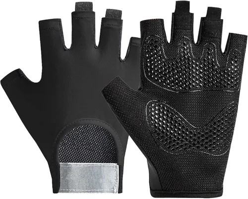 Miniatura 7 de Guantes de entrenamiento para hombres y mujeres, guantes de levantamiento de pesas antideslizantes con absorción de golpes, guantes de gimnasio