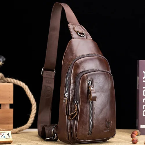 Miniatura 79 de LUKZIJAES Bolso bandolera de cuero genuino para hombre