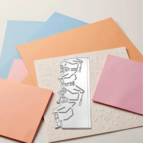 Miniatura 2 de Troqueles de corte temáticos de graduación para hacer tarjetas, sombreros con borde de estrellas, plantillas cortadas para álbumes de recortes