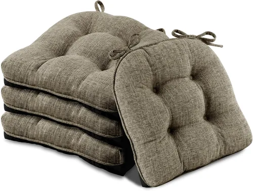 Miniatura 12 de Basic Beyond Paquete de 4 cojines para sillas de comedor, cojines para sillas de comedor con lazos y respaldo antideslizante, 15.5 x 15.5 pulgadas