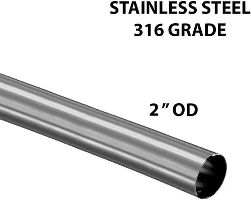Miniatura 2 de Tubo de acero inoxidable cepillado de grado 316 de 2 "OD - 84" de largo - calibre 16 (pedido personalizado)