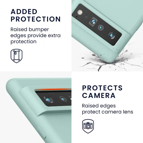 Miniatura 465 de kwmobile Funda Compatible con Google Pixel 6 Pro - Funda de teléfono de silicona TPU con acabado suave - Azul Arrecife
