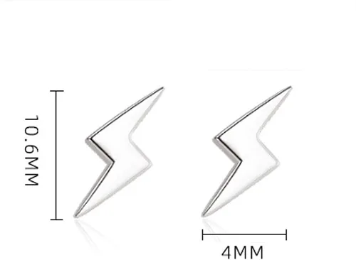 Miniatura 7 de Shcyee Aretes de plata de ley 925 con diseño de rayos para mujeres y hombres, hipoalergénicos, para uso diario, joyería de regalo