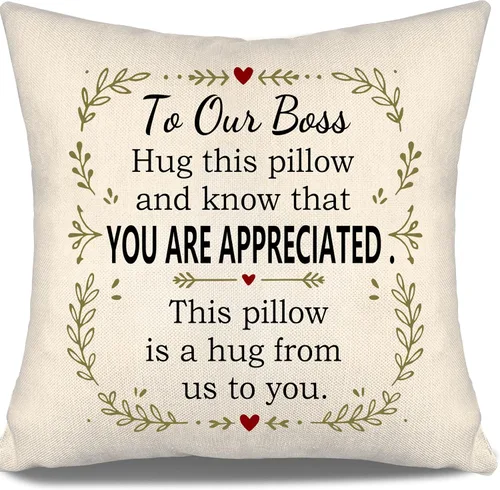 Miniatura 3 de Fundas de almohada con texto en inglés «To My Boss Abrazo esta almohada y sabe que eres apreciada esta almohada es un abrazo de mí a ti», fundas