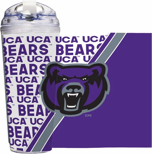 Miniatura 27 de Rico Industries Taza acrílica NCAA estándar de 24 onzas con tapa con bisagra, taza de doble pared oficialmente licenciada con pajita