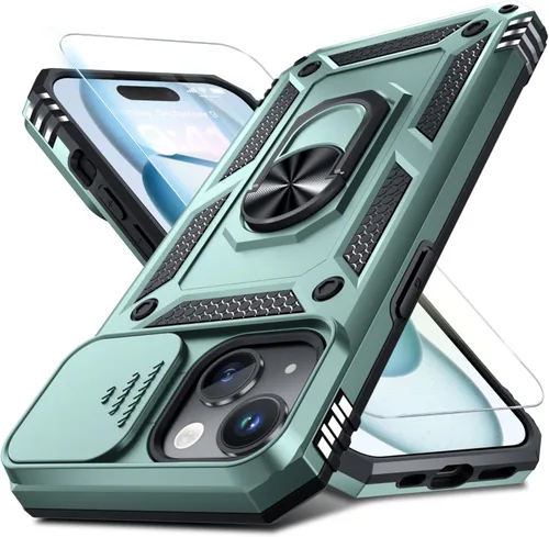 Miniatura 103 de Janmitta - Funda para iPhone 14 Pro con cubierta deslizante para lente de cámara incorporada + protector de pantalla, funda de cuerpo completo