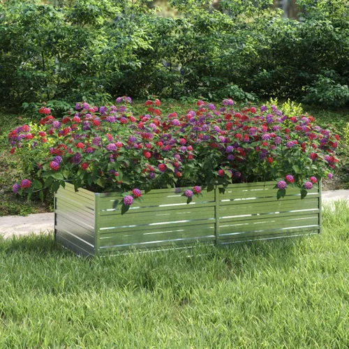 Miniatura 8 de Cama elevada para jardín, camas de jardín elevadas de metal para exteriores, camas de jardín elevadas galvanizadas para verduras, flores, hierbas