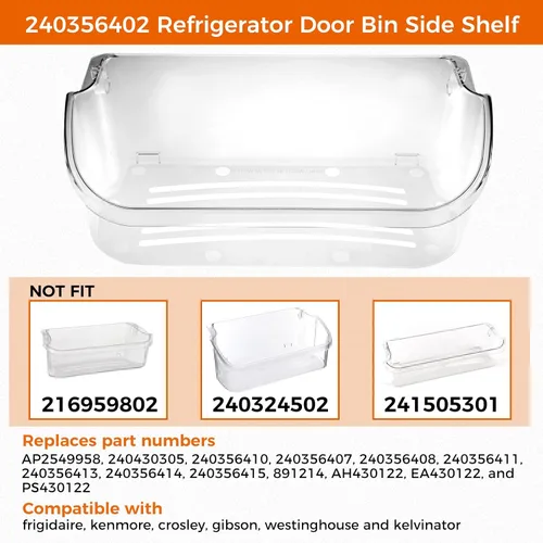 Miniatura 3 de 240356402 Contenedor para puerta de refrigerador, compatible con estante de puerta Frigidaire LFSS2612TF0 FGUS2642LF2 LGUS2642LF1 LFSS2612TE0